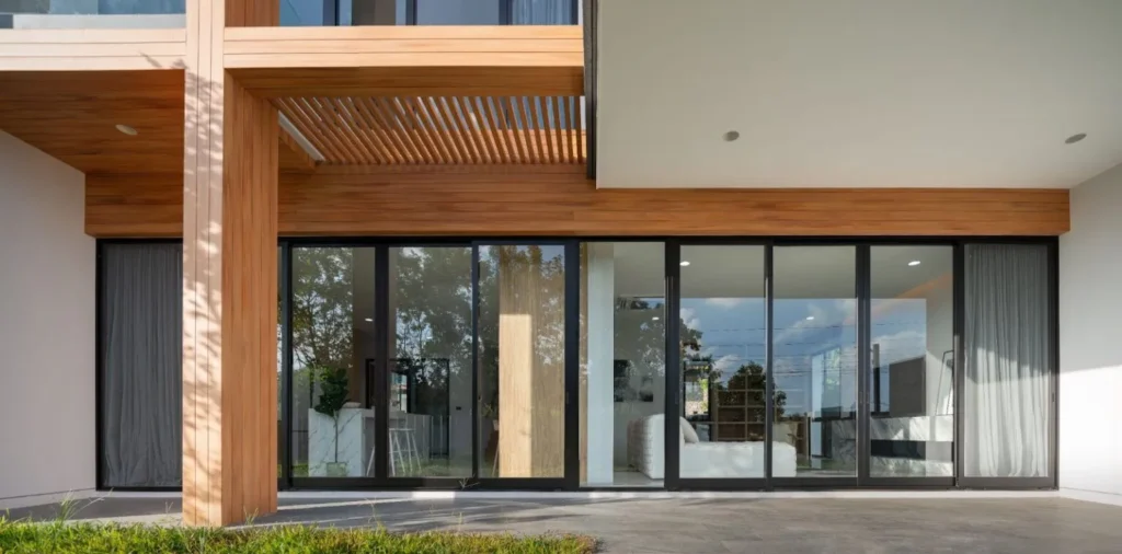 Wood-Framed Glass Door