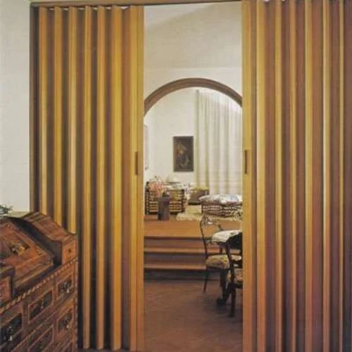 Orange color PVC folding door